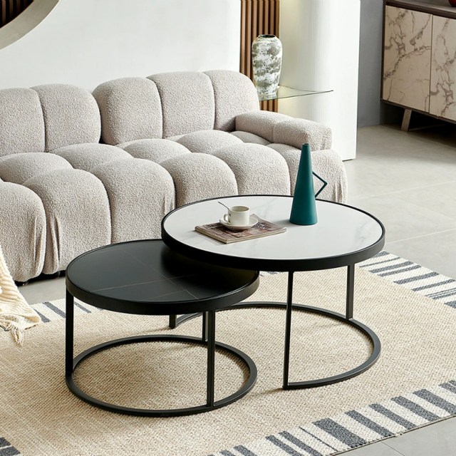 Ambiente mesa de living marmol